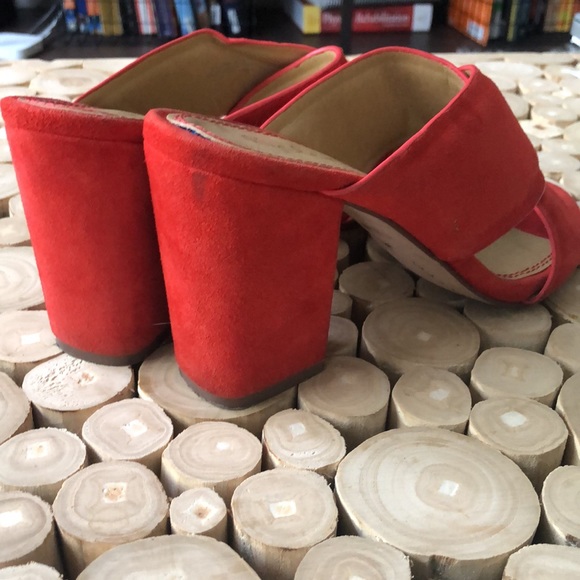 Splendid red suede crossover mule sandals - Picture 4 of 5